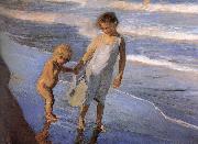 Two children in Valencia Beach Joaquin Sorolla
